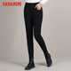 Yaya (YAYA) down pants women's slim fit thickened small feet high waist elastic warm winter new casual pants 902F black XL