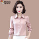 Woodpecker shirt women's shirt women's 2025 long-sleeved spring clothes new chiffon shirt top temperament versatile and fashionable base shirt fashion CZP_5012_Apricot color-40# M _(Suggested 95-105Jin[Jin equals 0.5 kg])