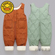 G.DUCKKIDS little yellow duck children's overalls for boys and girls in autumn and winter all-in-one velvet cotton pants for babies with open stalls for children and infants thickened outer wear brown velvet thickened 80 (recommended for 12 to 18 months)