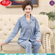 Pyjamas de Langsha pour les femmes en été Xinjiang Cotton à manches longues d'âge moyen et âgé des mères de coton d'âge moyen-d'âge de l'âge mince, augmentation de 9928 3xl _Suggered poids 155-175jin [Jin équivaut à 0,5 kg]