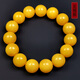 Amber style, one thing, one picture, one certificate, beeswax bracelet for men and women, full honey chicken fat yellow natural amber, flawless bracelet, 23.66g, 14mm