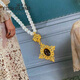 Collier Gold Fulaidao, 999 filament incrusté, style féminin à la mode, pendentif en cristal fumé à double couche Bereta, donner à sa petite amie, frais de travail de 671 yuan [prévente] environ 3,53 g - plus de remboursement de supplément