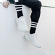 阿迪达斯 （adidas）长筒袜男袜子新款三条纹运动袜吸湿排汗透气亲肤 FH6629黑色白条纹 3942