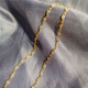 Zhijue pure gold 999 gold necklace for men and women, pure gold chain, clavicle chain, gold color water wave chain, gift for girlfriend, gold water wave chain 0.01g