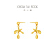 
Chow Tai Fook bow gold earrings earrings studs for women's football gold jewelry (labor cost: 320 yuan) EOF1389 full gold about 2.60g