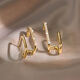Les mêmes boucles d'oreilles géométriques de la même conception de Dahe Meng Wang Ziwen, des boucles d'oreilles de niche de luxe légères, du tempérament, des boucles d'oreilles pour femmes OK-679, diamant à trois rangées améliorée