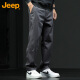 Jeep (JEEP) casual pants for men summer straight pants for men loose trendy work pants for men dark gray XL
