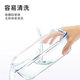 Picking the painting of high borosilicate glass lunch box 680ml*2 pieces Refrigerator storage box Office worker microwave oven heating lunch box