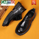 
CARTELO genuine leather shoes men's casual low-top Martin boots men's business formal wear thick sole winter plus fleece new big-headed men's shoes 9901 black four-season model 38