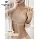 Modal front button strapless tube top bra for women summer thin large breasts showing small breasts push-up wrap invisible back bra skin color 32/70