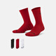Nike (Nike) Jordan Officiel Nike Jordan Boys's Big Child's Mid Tube Sports Choques (3 paires) Support respirant et confortable FZ1797 687 Fitness Red One Size (Code américain 9-11)