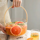 Glimmer Fruit Bucket Container Transparent Portable Glass Bucket Outdoor Summer Picnic Fruit Bucket Basin Happy Bucket Ice Bucket Ice Bucket Large 200*100 Basket (Amber)