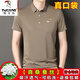 Woodpecker Short-sleeved T-shirt Men's Half-sleeved POLO Summer New Lapel Middle-aged and Young Solid Color Business Tops Paul Shirt Woodpecker 826-Narrow Blue 165/M105-120Jin [Jin equals 0.5 kg] Wear