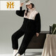Fmseruios Light Luxury High-End Coral Velvet Cotton Pajama для женщин в зимней трехслойной сгущенной плюшевой домашней одежде для женщин Зимняя фланель MFB12250 ЖЕНЩИНЫ L