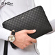 Jinlilai Herrenhandtasche echte Lederkupplung Brieftasche großer Kapazitätsumschlagbeutel leichte Luxus-High-End-Marke Neueste Modell in 2025 First Layer Cowhide [offizielles Straight Hair] Schwarz