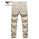 Pantalones casuales de siete lobo Men Barra de oxígeno de hielo Autumn Antibacterial y refrescante pantalones transpirables Men Negocios Pantalones rectos Pantalones de hombres 701 (Caki) 35 90a