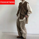 YOOOURTHING Japanese Retro Loose Workwear Vest Men's Multi-Pocket Outdoor Functional Men's and Women's Ami Khaki Camping Tactical Vest Brown XL [Recommended 120-140 Jin [Jin equals 0.5 kg]]