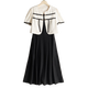 
LISLAVE high-end small fragrance style suit summer women's short jacket black long suspender dress two-piece dress making it look slimming and covering the flesh Black JXJC-679 L
