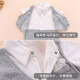 Dora Mag baby one-piece male baby gentleman's clothes spring and autumn baby one-month-old dress newborn baby one-year-old dress heather gray (summer thin fake two pieces) 6M recommended for about 6 months