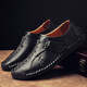 Western Region Kamelgröße Marke 2023 Herren Lederschuhe Herren Herbst Neue echte Lederbohnenschuhe Großgröße 9912 Gelbbraun 40
