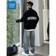 Jeans men's summer thin high street American loose straight wide-leg Korean version of boy casual long pants men's TS03 nostalgic blue XL [suitable for 130-150Jin [Jin equals 0.5 kg] wear]
