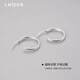 Lnieer999 pure silver plain hoop earrings for women 2025 new popular niche high-end earrings for ear piercing earrings silver earrings 999 pure silver small earrings 12mm suitable for ear bones