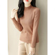 Lishe (LISHE) European and American Spring and Autumn 2025 new tight base sweater for women slim black long-sleeved pullover half-turtleneck sweater black L