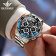 OUPINKE SWISS CERTIFIED Brand Water Ghost Watch Men's Mechanical Watch Full Automatic Men's Watch Luminal imperroproof Moon Phase's Watch's Watch HEPINKE-3271-Steel Black