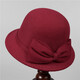 Jiasshengxi Hepburn Style élégant en laine de laine chapeau d'automne et arc d'hiver pêcheur pêcheur