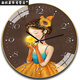 Montres, horloges murales, montres de salon de célébrités Internet à domicile, nouvelles horloges murales, à la mode, à grande valeur, horloges de quartz sans trou, 6636 cerfs, 14 pouces (35 cm) en verre incurvé