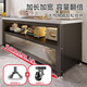 Four Seasons Muge Kitchen Shelves Cabinets Dinner Storage Cabinets Cupboards Microwave Ovens Floor-standing Storage Cabinets Complete Collection of Utensils Thickened Slate [Gray 3 Layers 100*40*80]