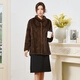 
DONGTIANJIA2025 new imported mink coat for women, whole mink medium-length stand-up collar mink fur fur coat for women, shoulders, brown M 100Jin [Jin equals 0.5 kg] or less
