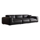 München italienisch minimalistische schwarze Kuh echte Ledersofa Wohnzimmer direkt sitzend tief und verdickte Wohnzimmersofa 683
