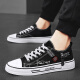 Changxiang huili masculin's chaussures 2025 Summer Sumy Polydoule Low-top Chaussais toile Chaussures pour hommes Sneakers décontractés de style coréen Chaussures Black Men's Black 42