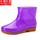 Xiaohuilijia Oxford bottom rain boots women's fashionable short tube non-slip water shoes outside water boots waterproof rain boots work rubber shoes dark green - add cotton shot one size 41