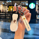 iOSN Adecuado para la cubierta clave de Porsche Macan Cayenne 911 NUEVA paramela 718Taycan Metal Gradiente Men y mujeres Porsche A Style Gradiente en blanco y blanco + Pulsera de cuero blanco
