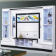 Hanchan TV Gabinete Combinación de gabinete de pared Combinación de pintura Sala de estar Modern Simple Simple Decorative Floor Gabinete 1.91 metros de largo 65 cm de ancho 2.05 metros de alto Modelo 695 Ebony ensamblado