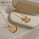 Nouveau collier de verrouillage de la paix rétro chinois pour les femmes de style chinois personnalisé la chaîne de la clavicule Tempérament micro-infligé Niche Pendant Gift XL671 Gold-Titanium Steel Chain