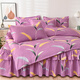 Boxingna Jiangsu Nantong bed skirt four-piece thickened skin-friendly and polished lace bed cover quilt cover single and double simple quilt cover wheat ear 2.0m bed skirt four-piece [quilt cover 200*230cm]