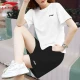 [Set] Li Ning sports suit female t-shirt shorts ladies clothes spring and summer casual sportswear outdoor quick-drying running fitness clothes basketball yoga training clothes basic white [quick-drying clothes + zipper shorts] M usually wears L recommended to shoot