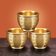 Xuanyuan Pavilion Brass Crown Pot Ornaments Copper Cylinder Baifu Cylinder Brass Rice Cylinder Piggy Cells Handicrafts Opening and Relocation Gifts One-Carol Gold [Baifu Case] ​​Medium