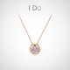[Spot] I Do Round series 18K gold diamond necklace diamond pendant female collarbone chain jewelry jewelry ido necklace gift for girlfriend 18K gold/3 points/spot