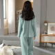 Antarctic pajamas for women spring and autumn pure cotton long-sleeved cardigan thin student pajamas pure cotton summer and autumn casual suits home clothes NSSJ-1804 [100% double-sided cotton] female-L (160-165cm, (100-120Jin [Jin equals 0.5 kg, ])