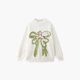 Maqidun (MQD) Girls 'Sweater 2024 Herbst und Winter Neuer Halbschildkrötenpullover mittel- und großer Kinderpullover Bogen