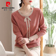 Pier Cardin, jeune mère, robe Tempérament Shirt Tript Spring and Automn Sweater Automne Base Buthirt Nouveau haut à manches longues lâches TT698 # Bourgogne M 95-105Jin [Jin est égal à 0,5 kg]