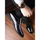 Kadile Crocodile Zapatos de cuero de marca de alta gama Estilo coreano Menores Casco de cuero casual británico Black Inner Highing Formal Wedding Men's Zapatos Hugares Hugares Hugar Ovejas Reales 9905-3+ Black Inner Highing 38