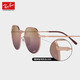 雷朋（RayBan）男女款太阳镜JACK偏光不规则形金属框渐变康目色墨镜0RB3565礼物 9202G9玫瑰金框红色渐变偏光片 尺寸53
