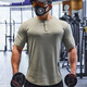 Lutielang Sports Top Short Sleeve T-Shirt Round Neck Slim Fit Quick-Drying Clothing Muscle Training Stretch Breathable Fitness Clothing Summer Pink M