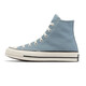 匡威（Converse）高帮帆布鞋CHUCK 70 HI男女鞋透气运动鞋A04584C 水洗蓝色 38