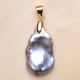 Ji Ge Freshwater Baroque Special Shaped Pearl Aurora True Duo Ma Gray Petal Shape Pearl S925 Silver Necklace Pendant White BDY2